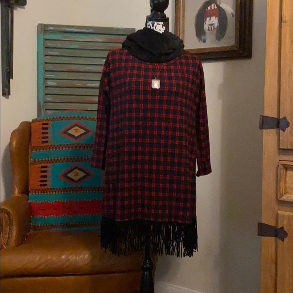 Plaid Knit Tunic. XXL